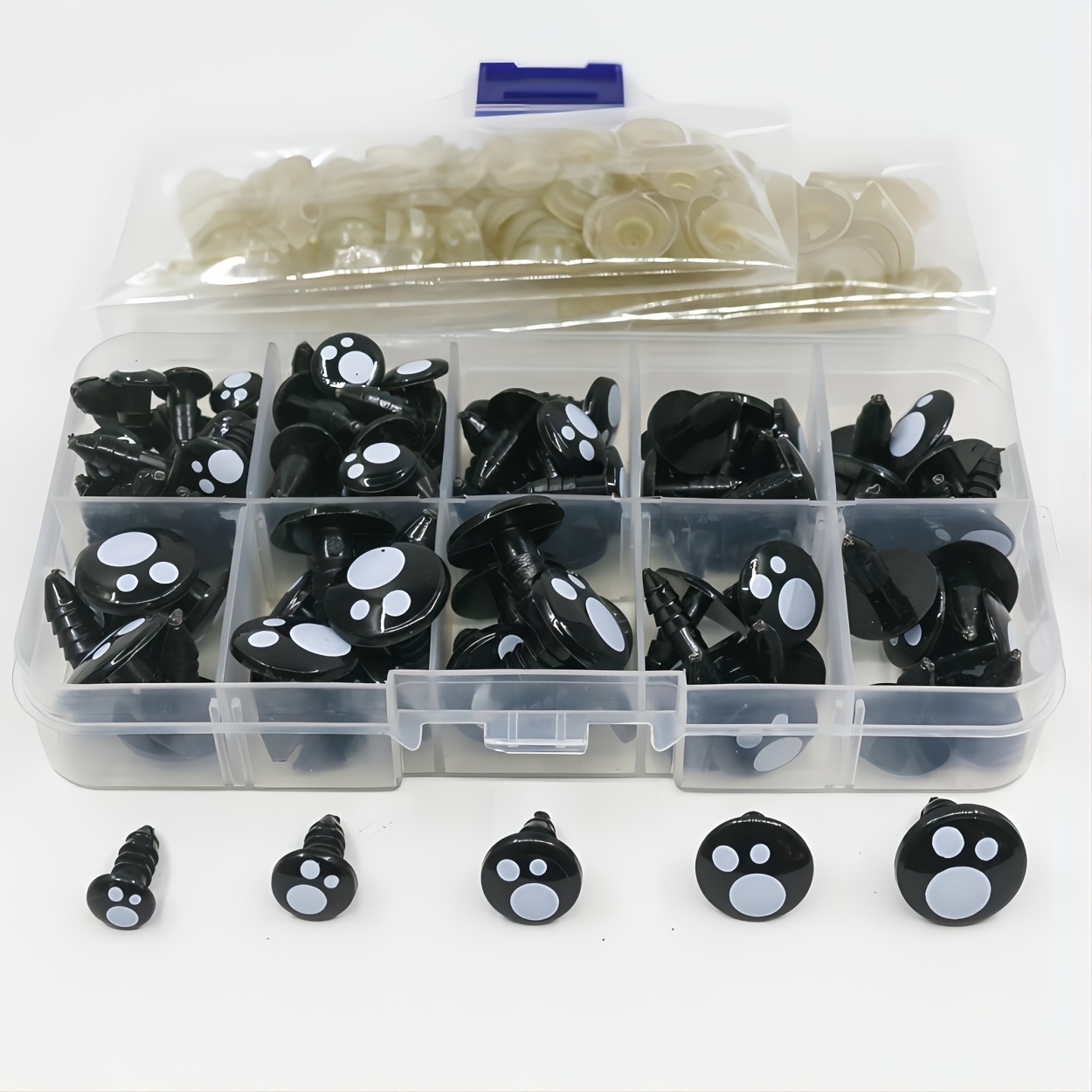 High-quality-30pcs Black Eyes/ Safety Eyes With White Washers Fit