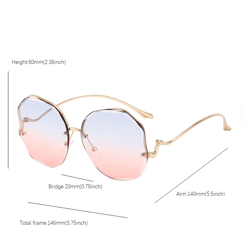 Irregular Round Sunglasses Women Designer Gradient Fashion - Temu