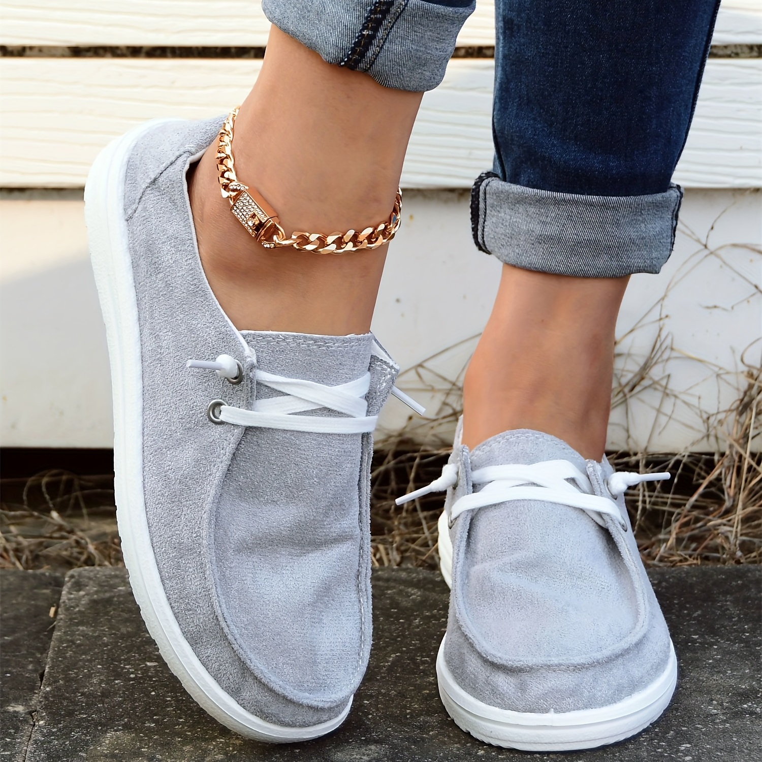 grey boat shoes womens