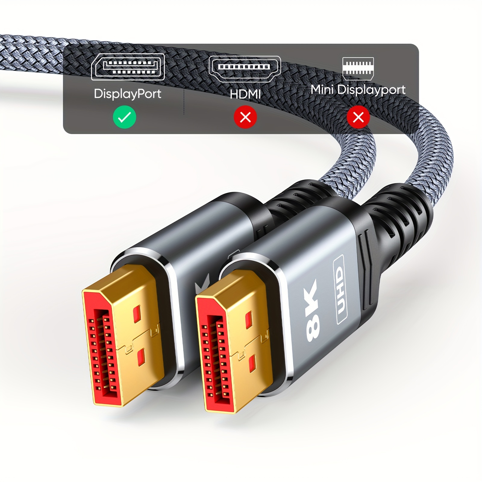 Cable Displayport 1.4 2k 165hz 4k 120hz 8k 60hz Display Port