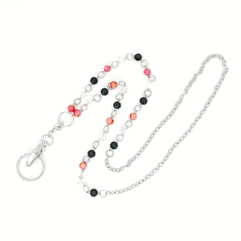 Lanyard Necklace Glass Bead Retractable Lanyard Necklace Id - Temu Japan