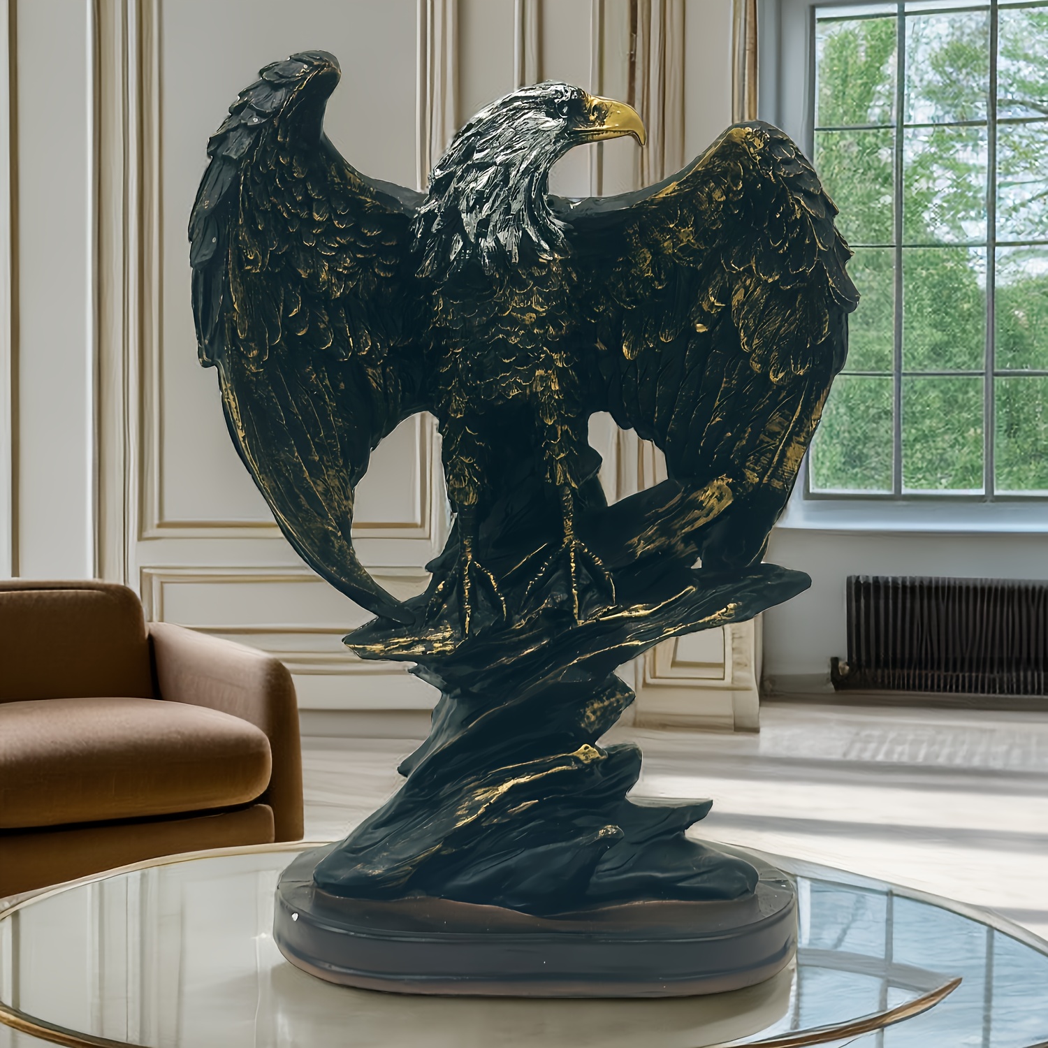 1pc Statue D'Aigle Sculpture En Résine Figurines Sculptures - Temu France