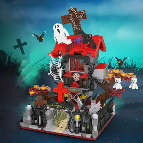  Halloween Building Brick Head Pumpkin Ghost Zombie