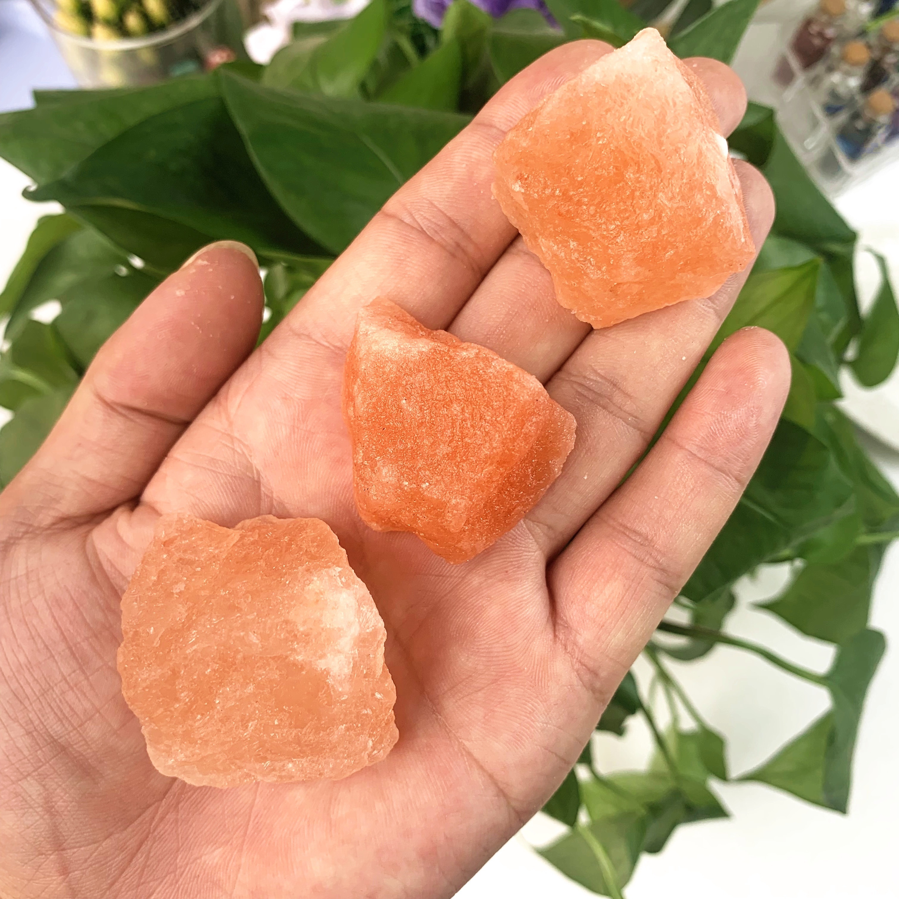 Piedras de sal de cristal originales del Himalaya para suela de 2.2 libras  (2.2 lbs) – Aumenta la hidratación, la energía, la vibración, la