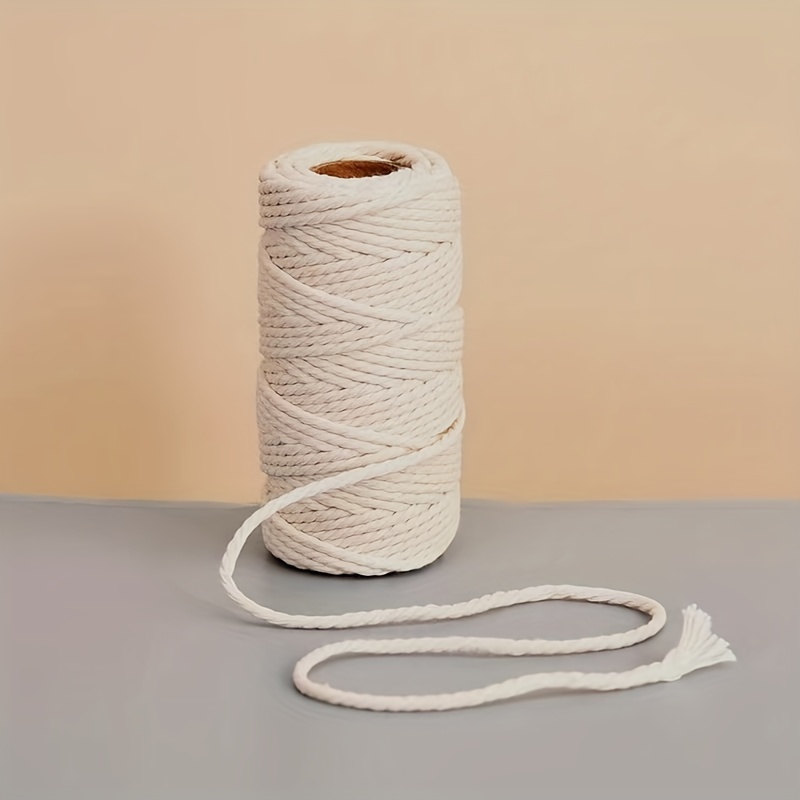 Beige Braided Cotton Cord ×109 Yards Natural Macrame Cotton - Temu