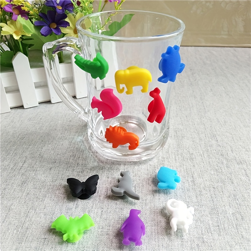 12pcs Suction Cup Silicone Monster Wine Charms Glass Markers
