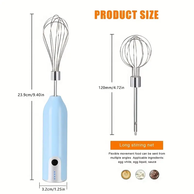 Whisk, Wireless Electric Multi-speed Control Rechargeable Battery Balloon  Whisk For Eggs, Milkshakes Cream, Butter, Baby Food, Fruit, Sauces And  Soups, Suitable For Kitchen, Camping, Party Favors - Temu