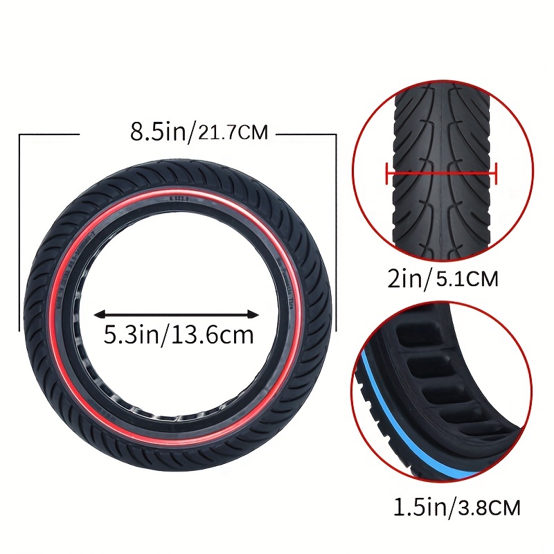 8.5x2.0 Electric Scooter Wheels Replacement Tire Honeycomb Tires Solid Hole  Shock Absorber Non-Pneumatic for M365