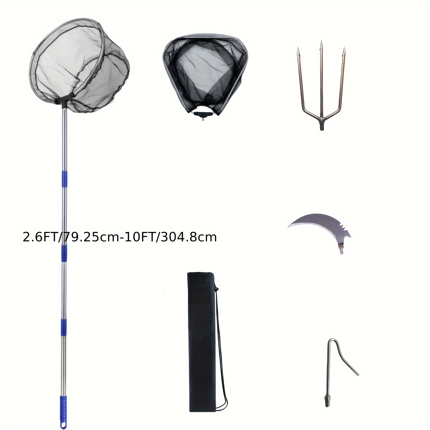 Portable Fishing Landing Net Telescoping Pole Handle Durable - Temu