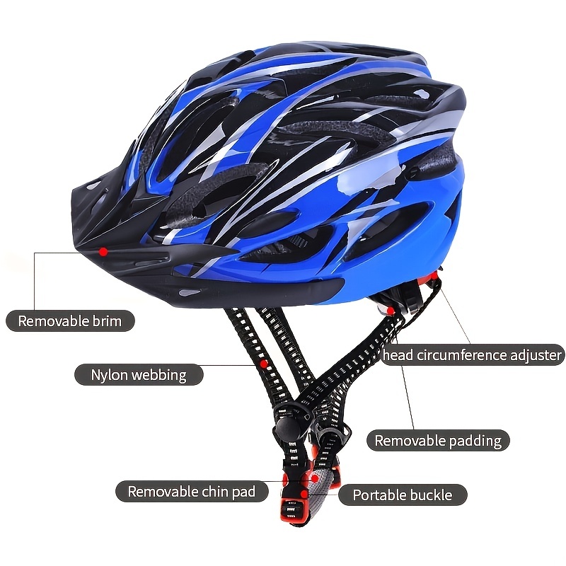 lightweight and comfortable adult cycling helmet with eps foam and pc materials built in lining and adjustable nylon webbing for good air permeability and maximum protection