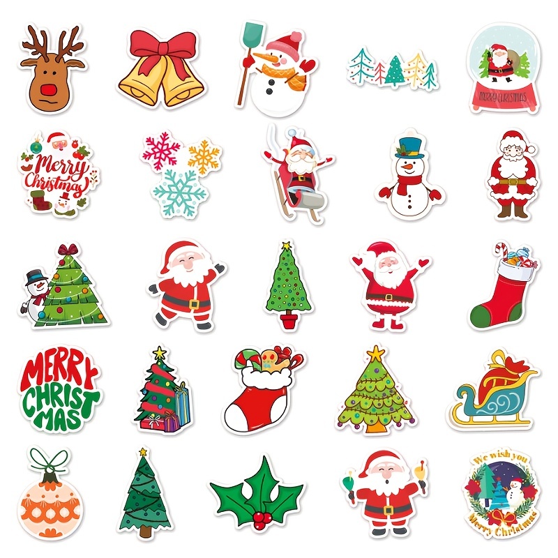 Christmas Stickers Creative Cartoon Santa Claus Stickers Diy - Temu