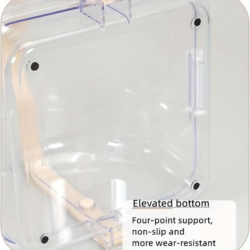 Portable Rectangular Loaf Bread Container with Transparent Lid Cake Storage  Box with Handle Plastic Organizer for Kitchen