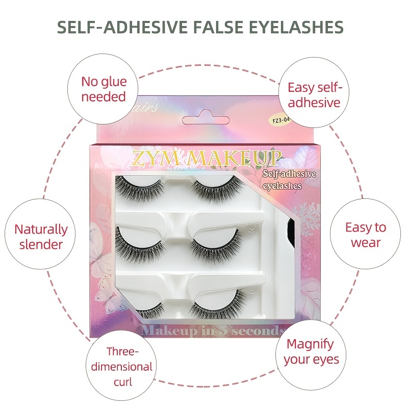 3 Pairs Long Lasting Reusable Faux Mink Lashes