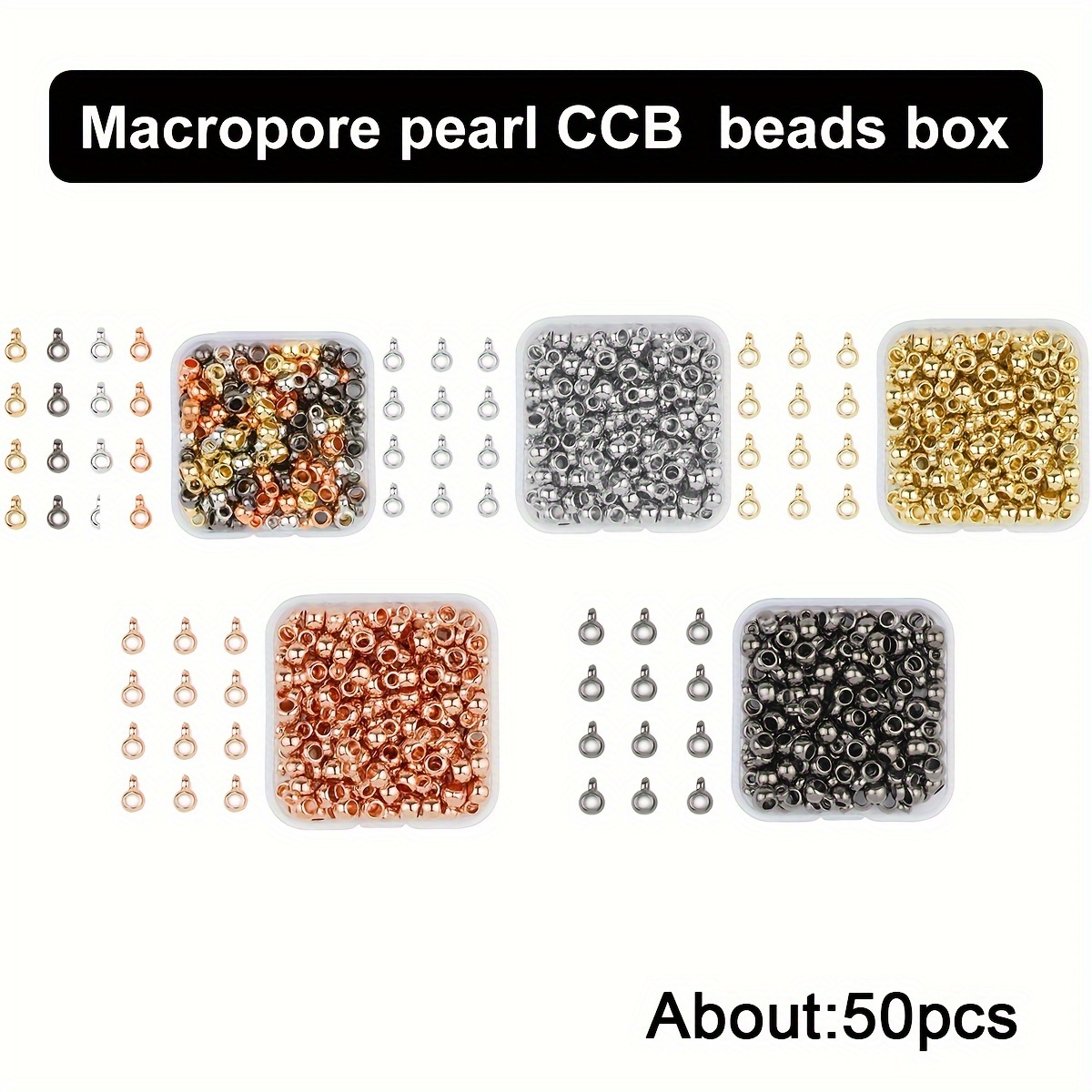 Ccb Single Hanging Large Hole Round Beads For Jewelry Making - Temu