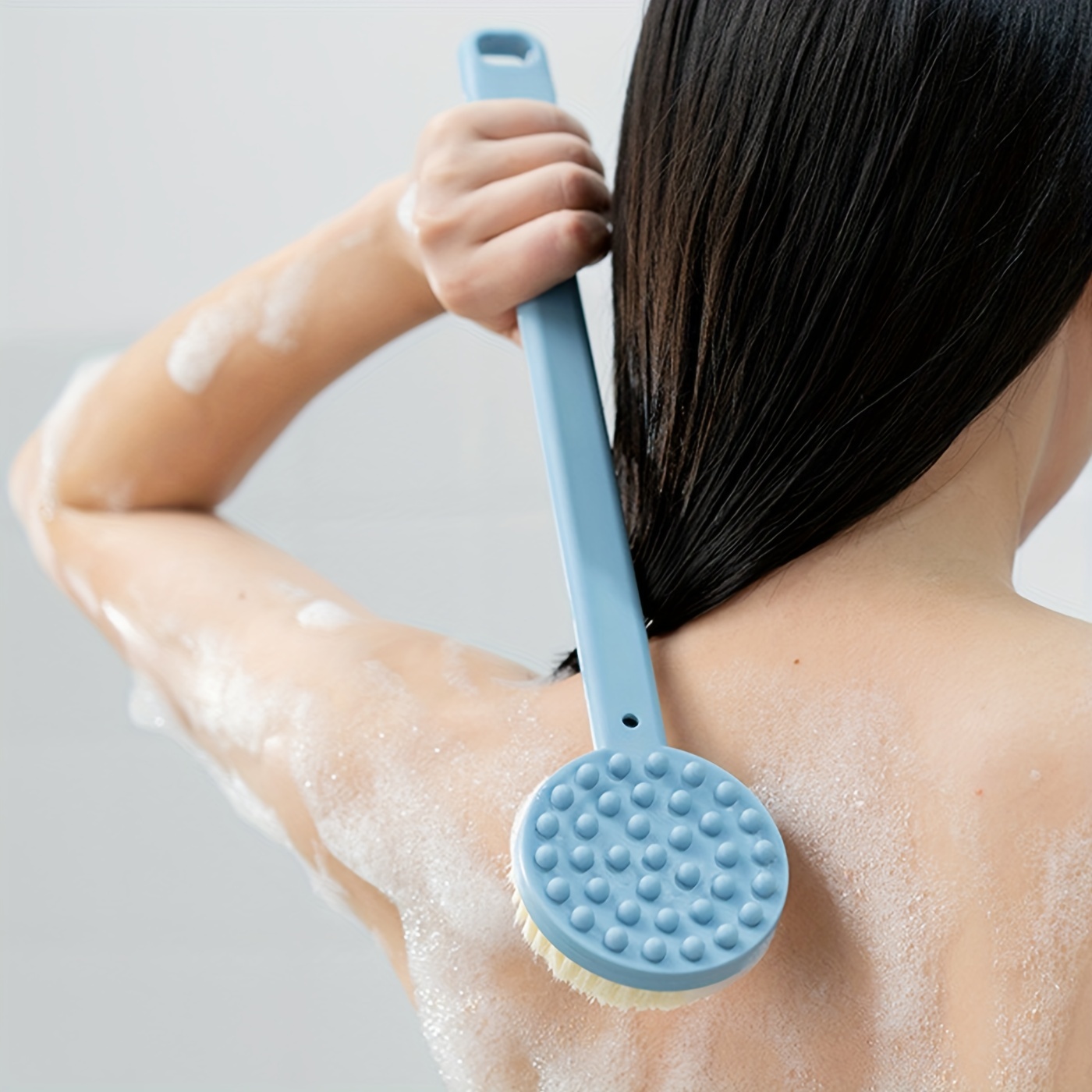 Shower Brush Silicone Bath Body Brush Back Scrubber For - Temu