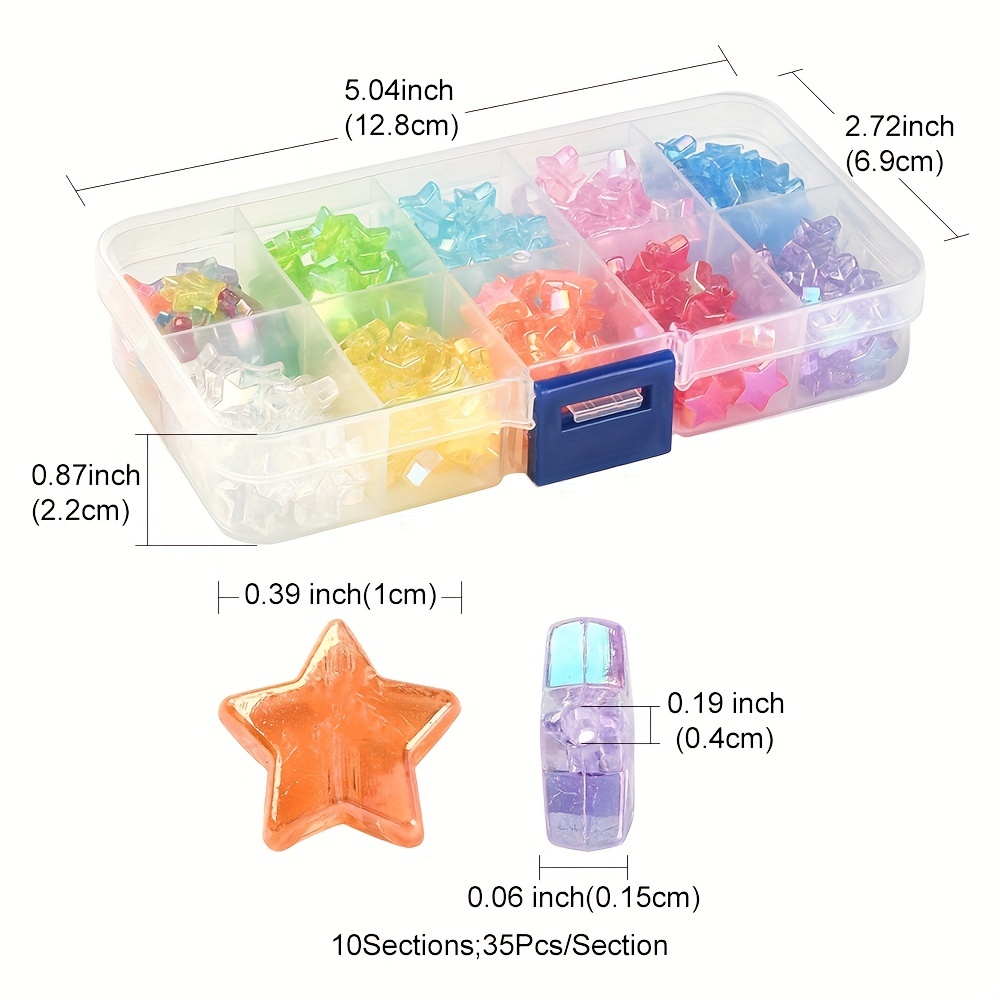 Bag Ab Color Star Shape Acrylic Beads Transparent Rainbow - Temu