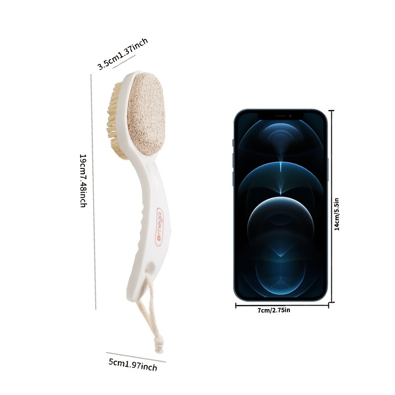 Combo de cepillo de cerdas naturales y piedra pómez con mango de madera de  cuerda, exfoliante, pedicura, removedor de callos - piel corporal más