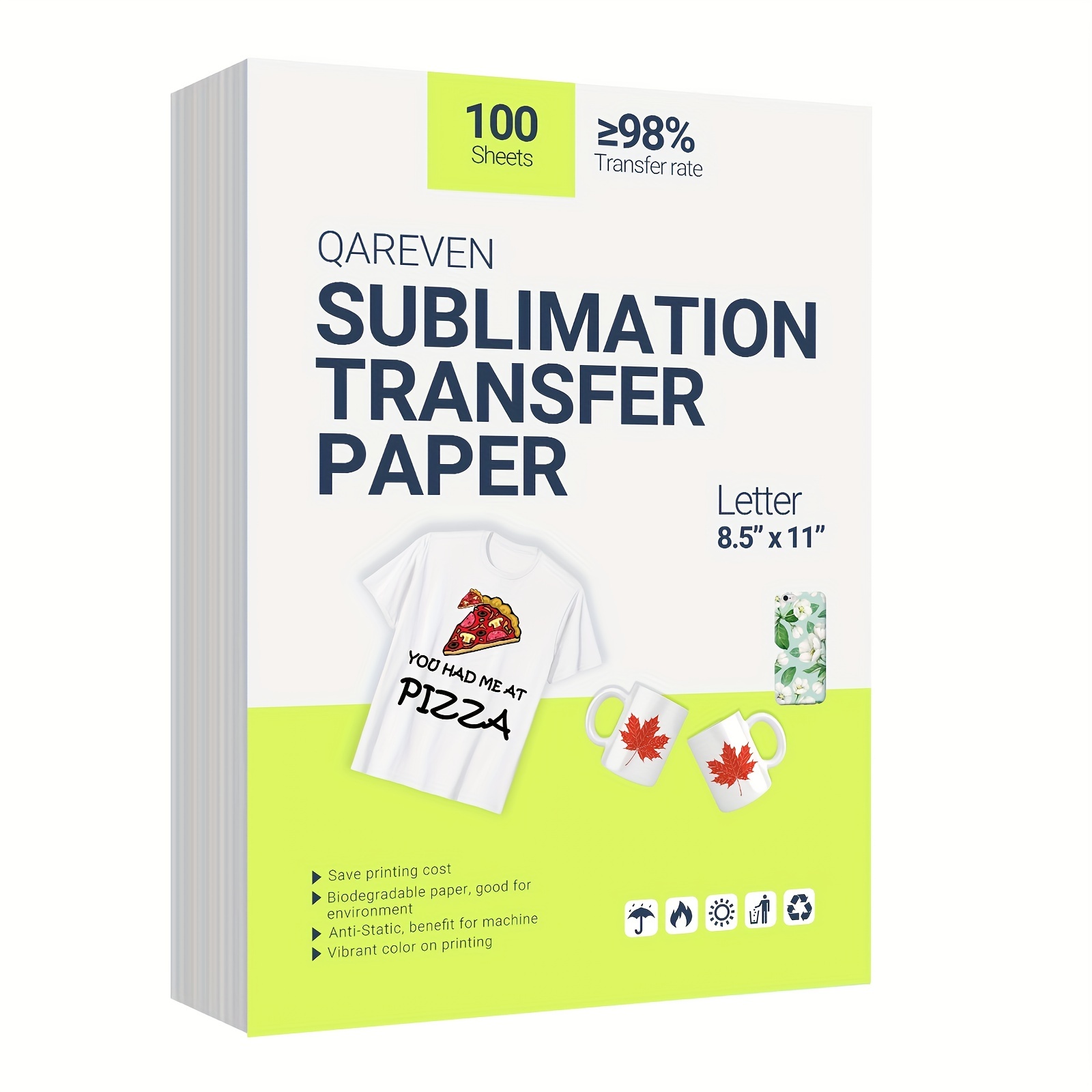 Sublimation Paper A4 110 Sheets 126gsm for Inkjet Printer with Sublimation Ink Heat Transfer DIY Gifts 8.3x11.7 Hemudu Tale, White