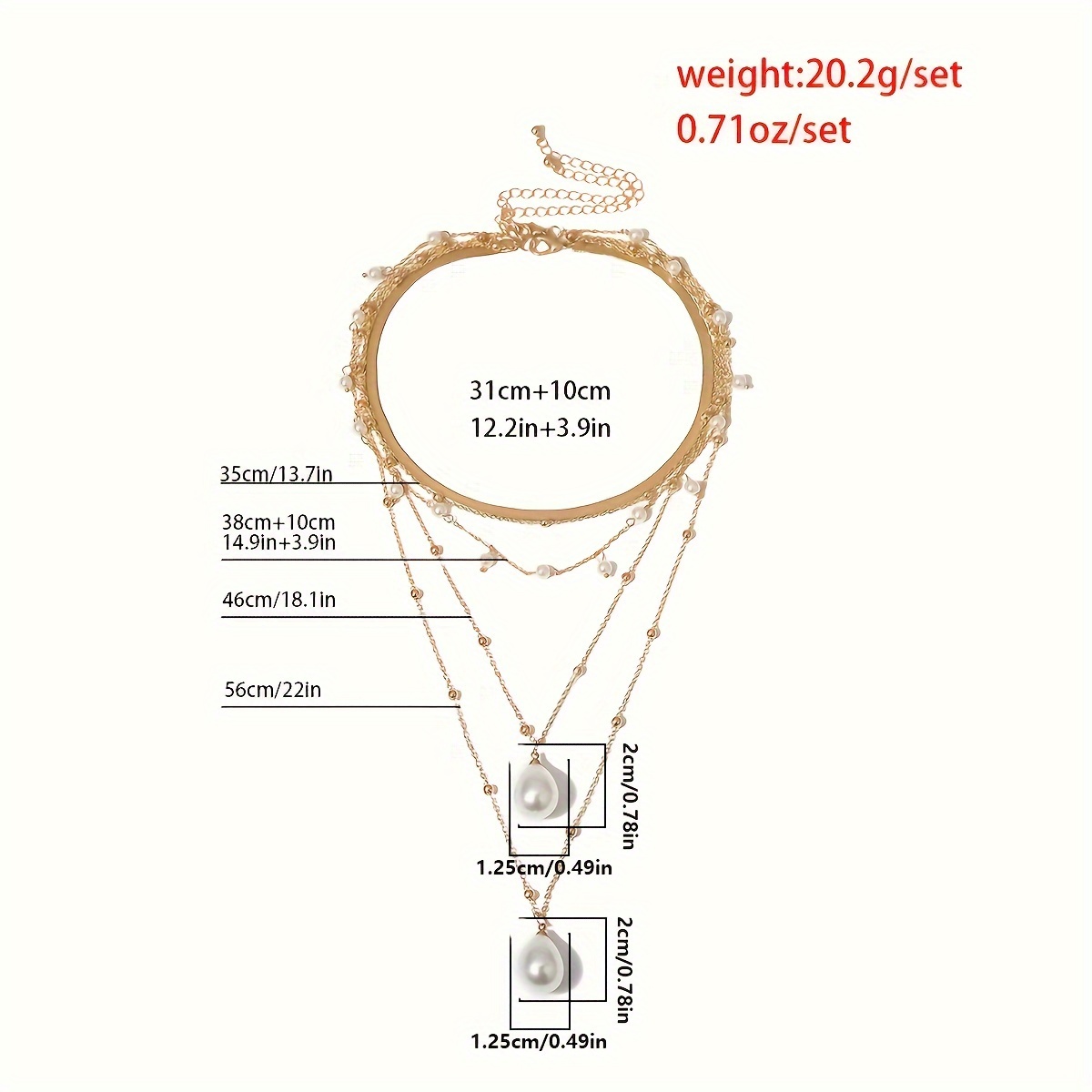 2pcs Layered Tassel Faux Copper Bead Flat Snake Chain Necklace Set