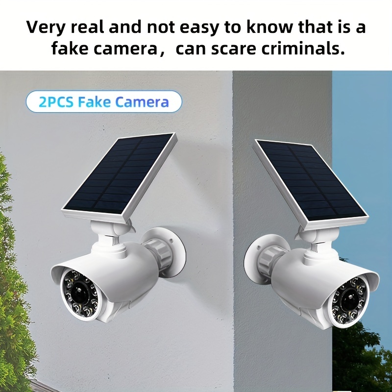 Solar Battery Power Bullet Dummy Fake Surveillance Security CCTV Camera w/  Light