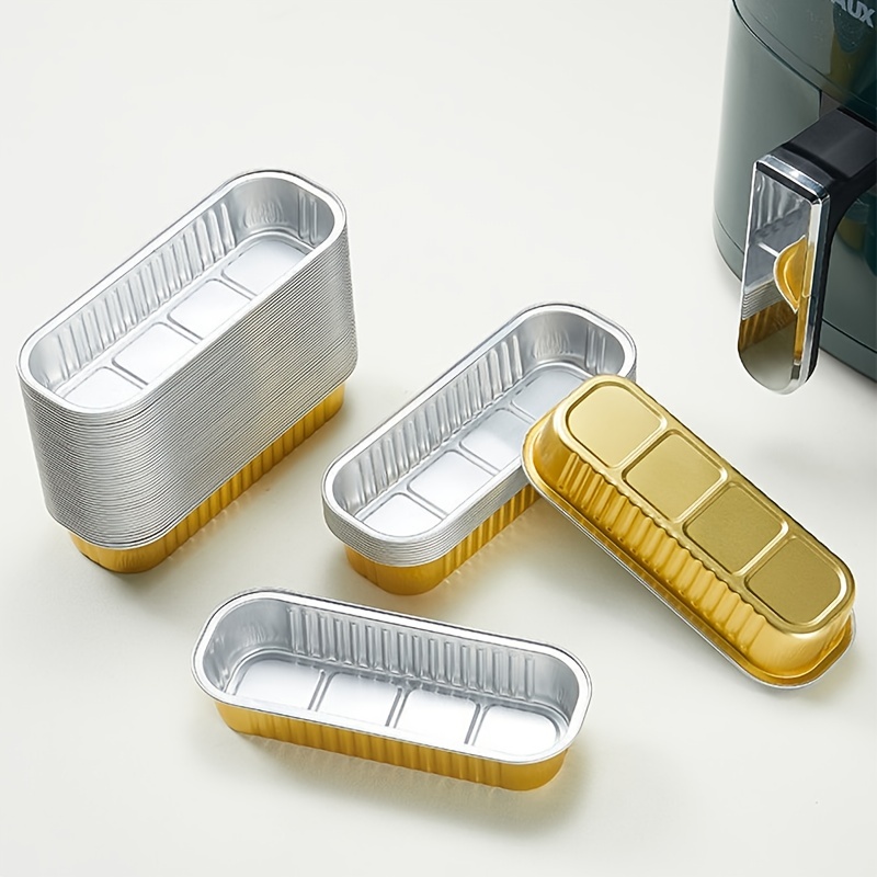 Disposable Aluminum Foil Tin Box Aluminum With Lid Rectangular Tin Foil  Packing Box 200ml Disposable Metal