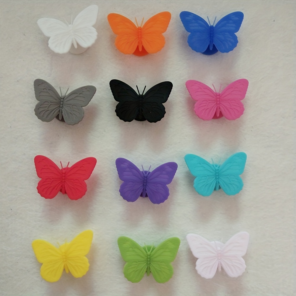 Silicone Wine Glass Markers Set Butterfly Style Glass Charms - Temu