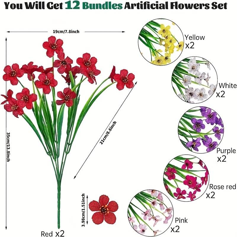 2 Composizioni Di Fiori Finti In Vaso – Tulipani E Narcisi Artificiali Con Uova – Decoro Primaverile Per Esterni/Interni