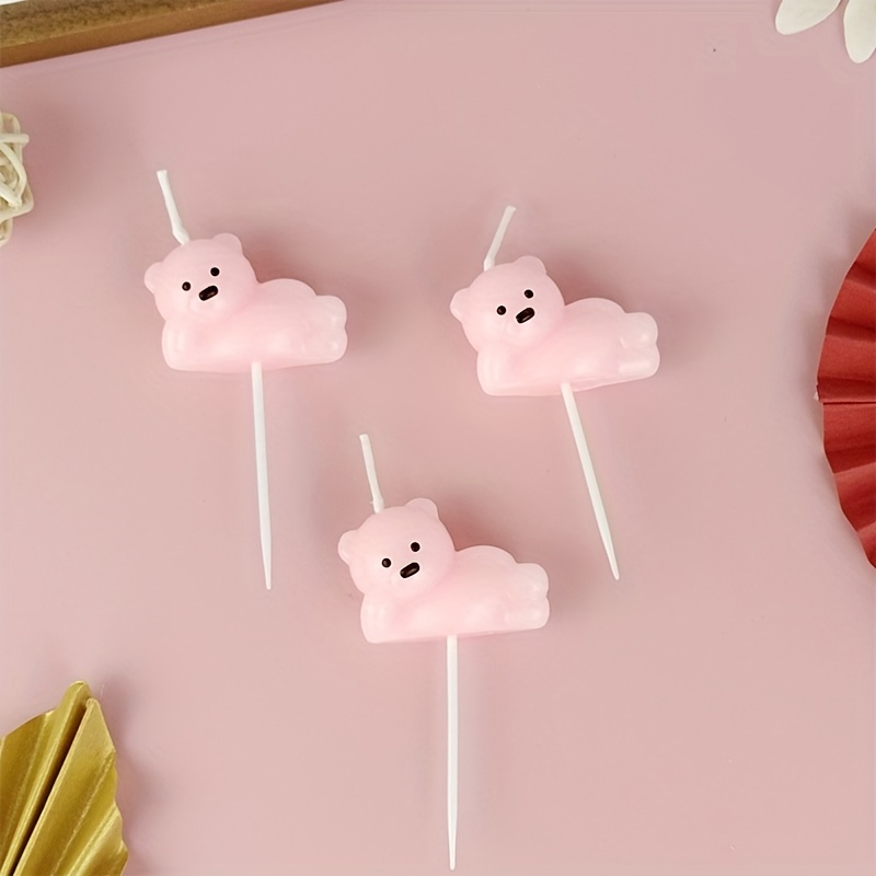 1 Pack Vela Pequeño Oso Vela Decoración Pastel Cumpleaños - Temu Chile