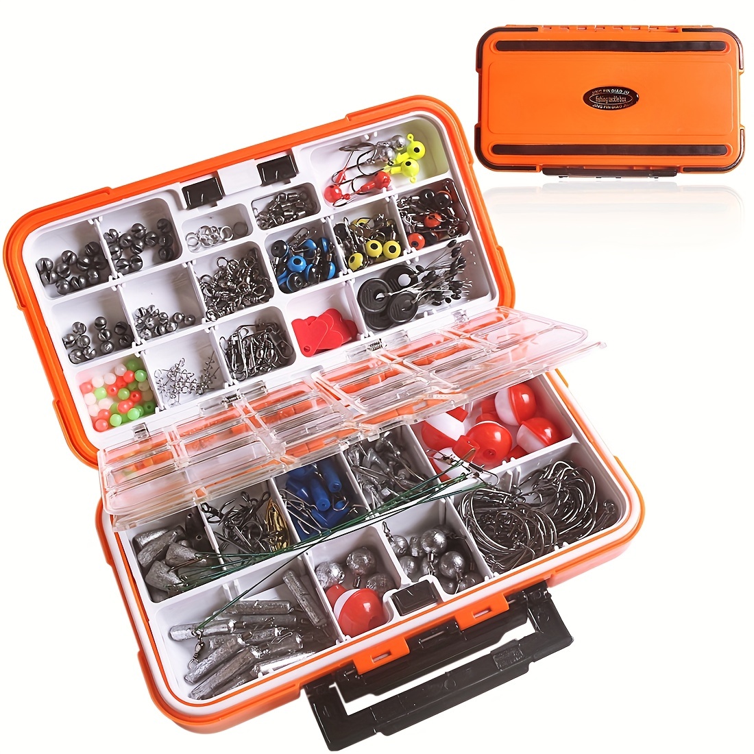 TRUSCEND 203pcs Fishing Accessories Kit, Premium Fishing Tackle Box  Including Fishing Hooks/Fishing Leader/Swivels Snaps/Weights