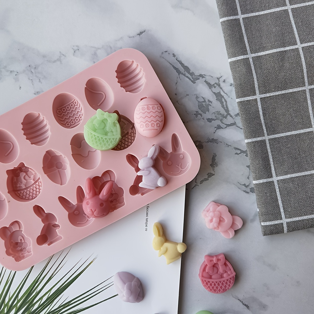 wirlsweal Silicone Mold Delicate Patterns Heat-resistant Non-stick Easy  Demoulding 16 Holes DIY Making Environmental Friendly Easter Bunny Egg Butterfly  Chocolate Mold Kitchen Supplies 