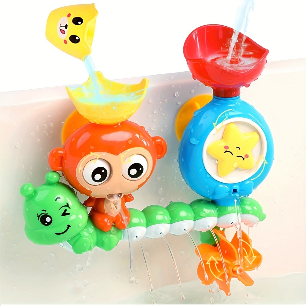 

Children's Bath Toys, Suitable For Boys Water Toys, For Preschool Newborn Baby Bathtubs Durable, Interactive And Multi-color Baby Toys, Lovely Monkey Caterpillars Easter Gift