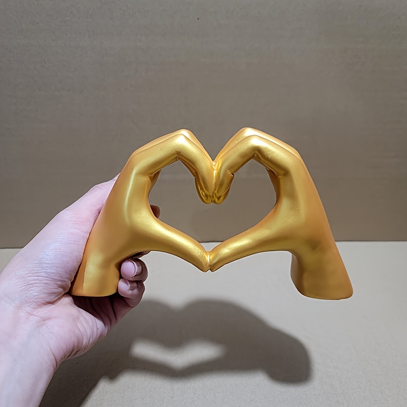 Resin Golden Angel Ornament A Heart On Hands Angel - Temu