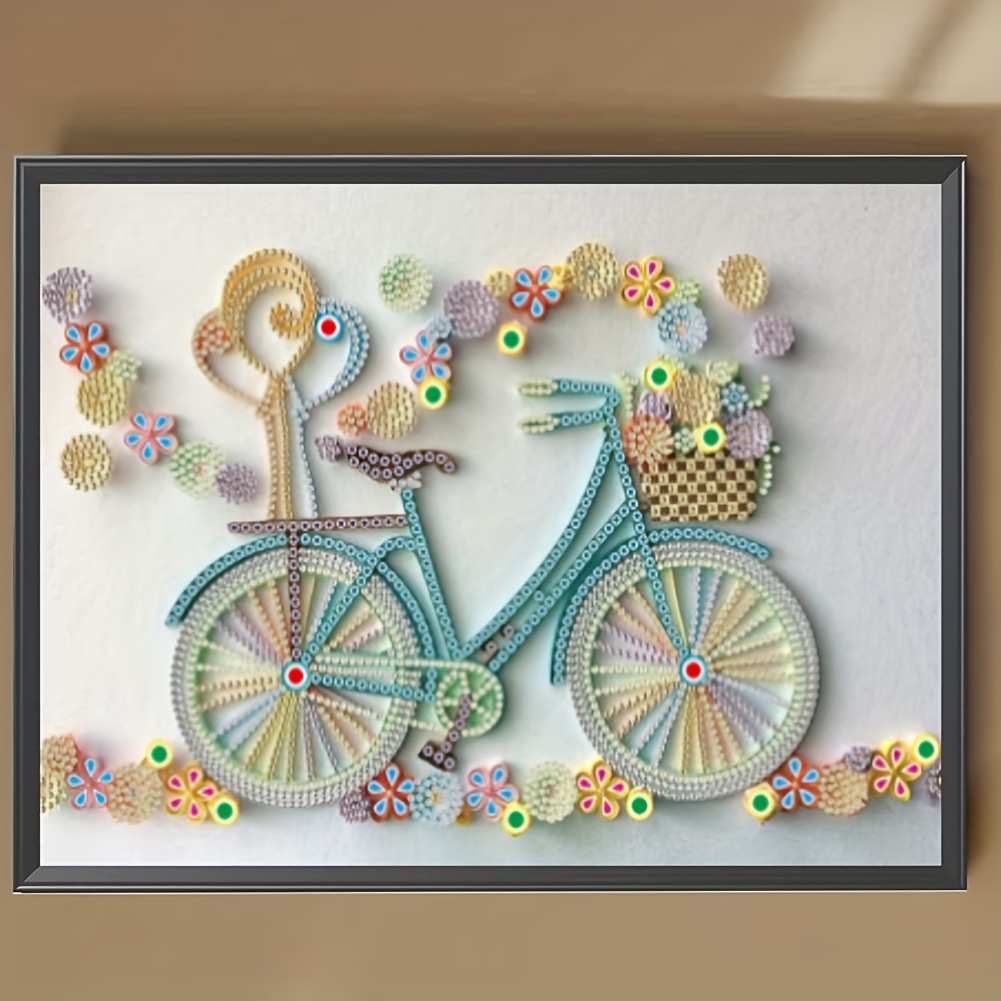 

1 Set, 30x40cm/11.8x15.7in Bicycle Diamond Painting Kit, 5d Diy Special Shape Crystal Diamond Partial Diamond Painting Kit Suitable For Home Decoration Surprise Gift