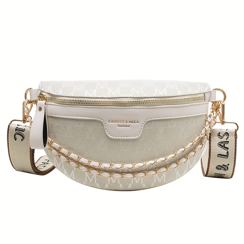 Trendy Letter Printing Waist Bag Wide Shoulder Strap Temu United