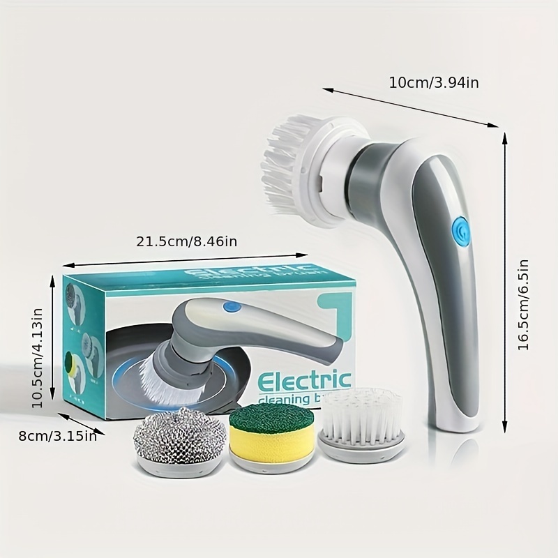 Electric Rotating Cleaning Brush - 1200mah Electric Shower Scrubber,  Multi-purpose Cleaner For Bathtub, Floor, Wall, Tile, Window, Sink, Kitchen  With 2 Brush Heads