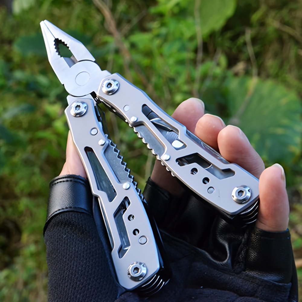 Multitool Pocket Knife, 15 in 1 Folding Multitool with Pliers Knife Bottle  Opener Screwdriver Whistle with Portable Nylon Sheath, Gifts for Dad Men  Outdoor Survival Camping Hiking Gear, Folding & Pocket Knives 