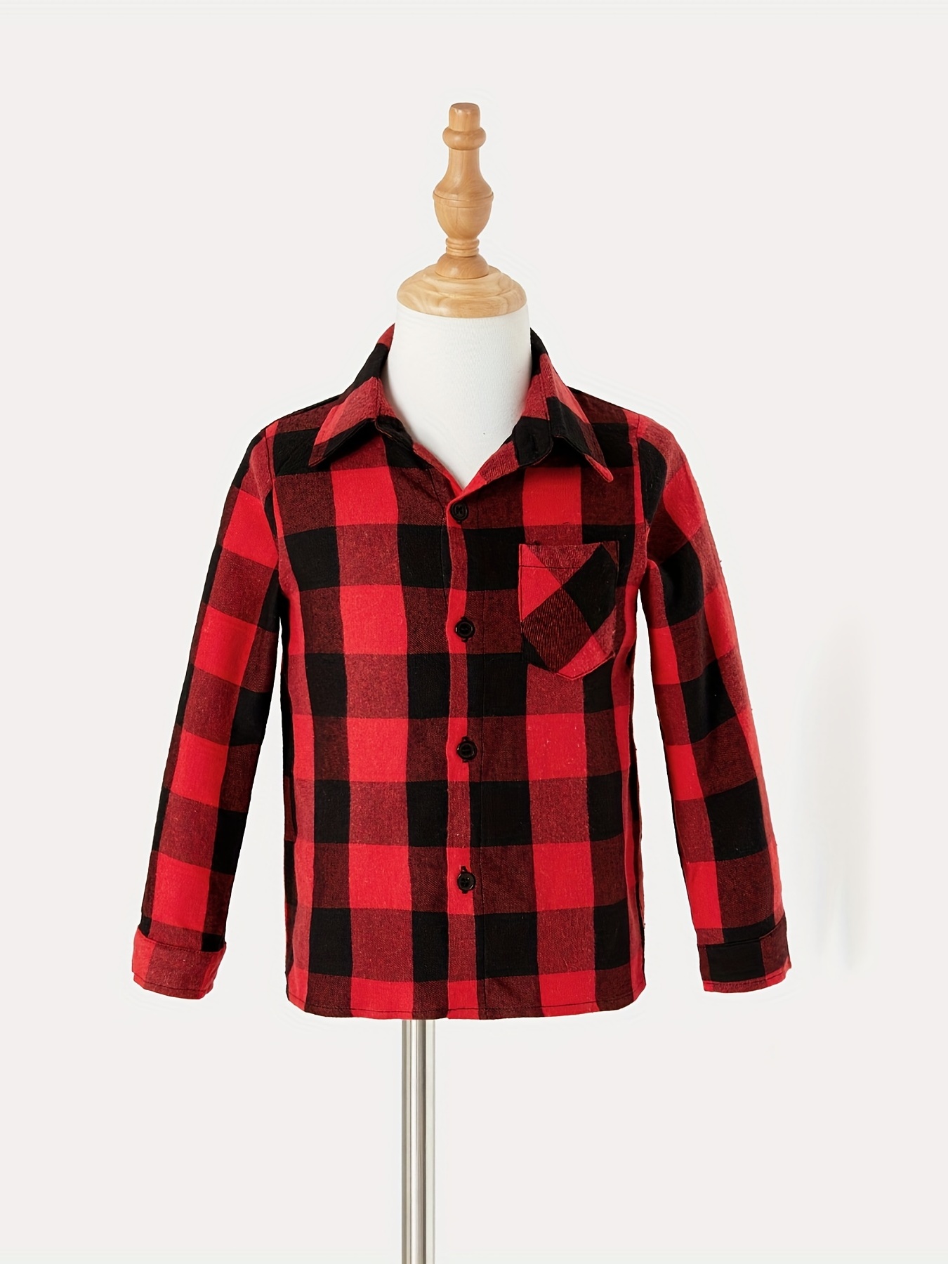 Christmas Letter Print Sibling Matching Long-sleeve Splicing Red Plaid Sets