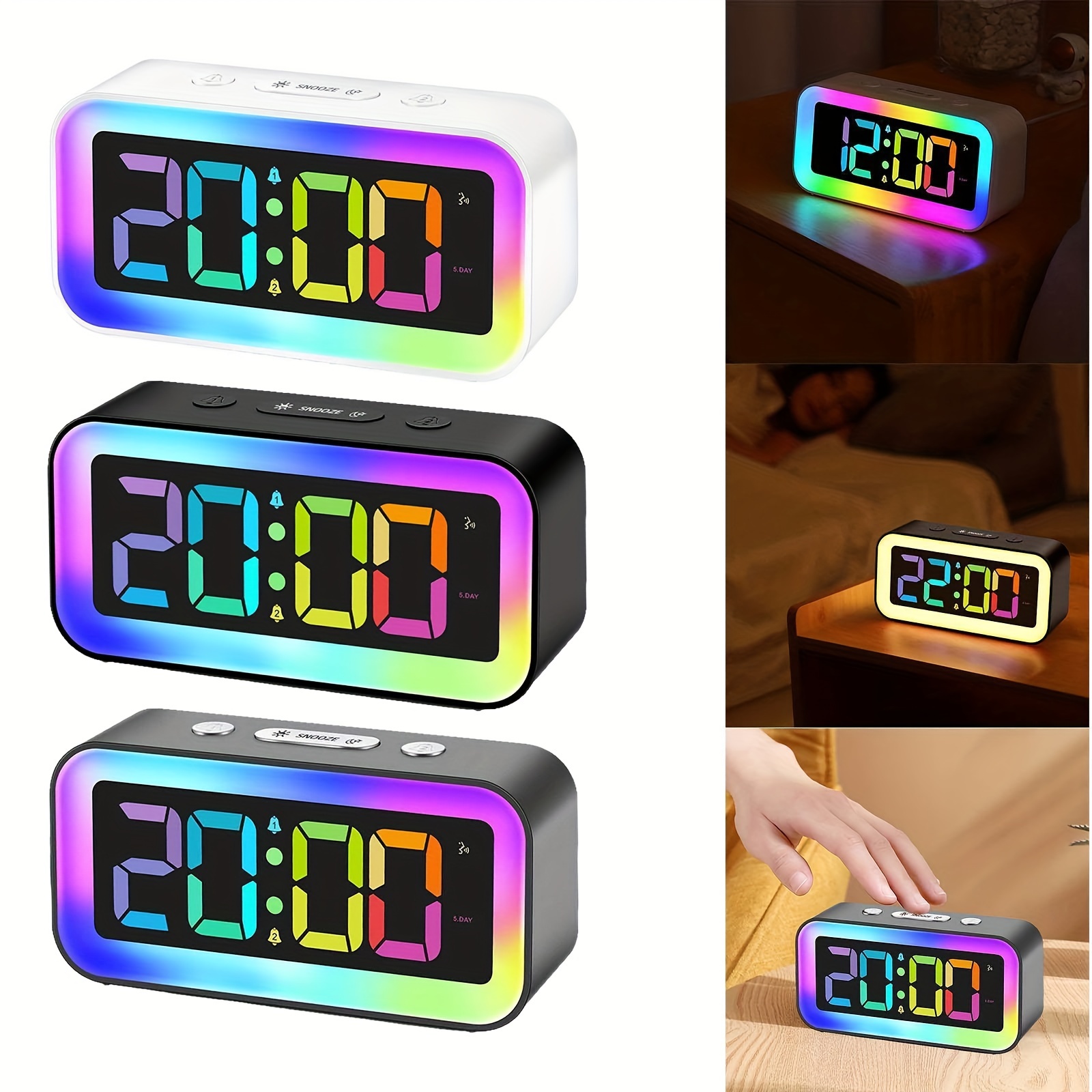 Dekala - Reloj despertador con luz de amanecer, reloj despertador de luz  natural para dormitorios, luz solar, reloj despertador para niños, reloj