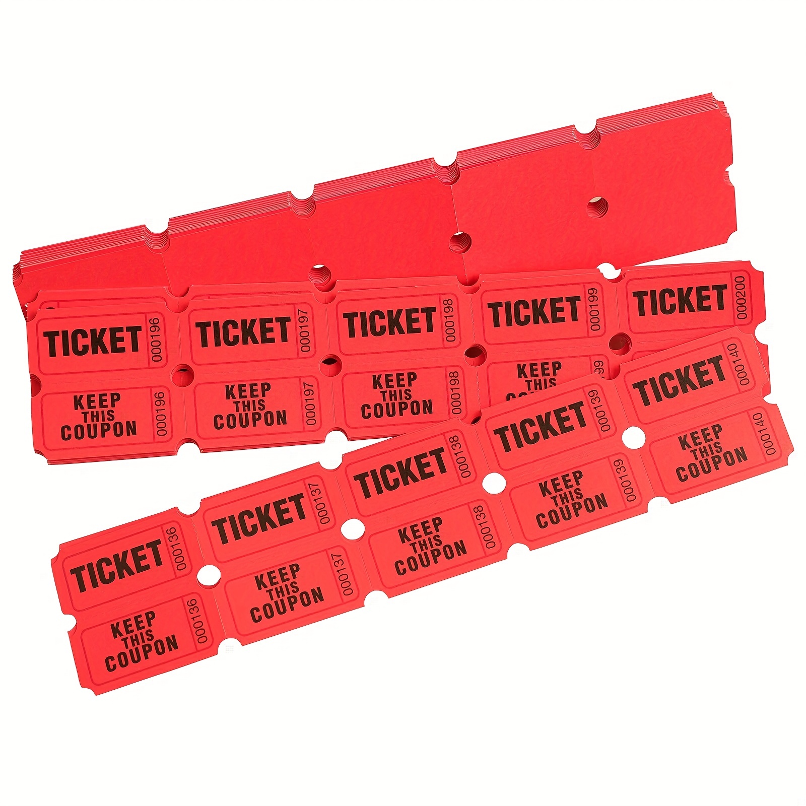 Carnival King Red Raffle Tickets, Double Roll