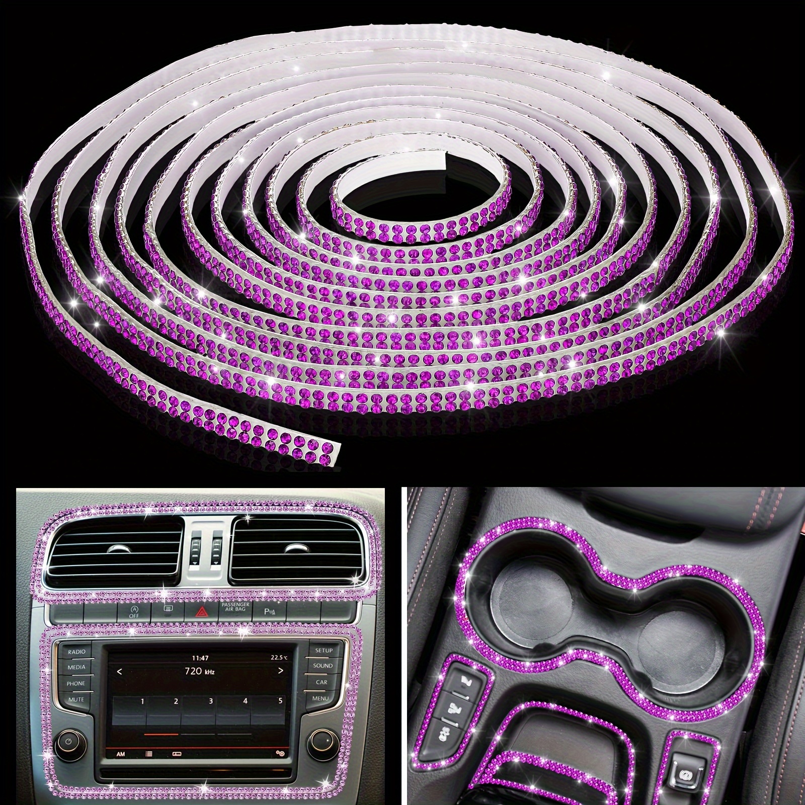 Bling Car Inner Accessories Bling Car Accessories Bling Door Lock Accessories Car Bling Inner Accessories Purple Car Bling (Purple)