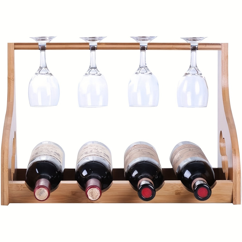 Creative Household Wine Bottle and Wine Glass Upside Down Bamboo Wooden Rack  Wooden Wine Holder - China Wine Rack and Wine Hloder price