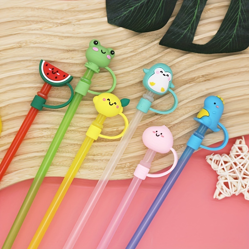 Colorful Dustproof Splash Proof Straw Cover, Reusable Cup Shape Silicone  Straw Stoppers For Straws, Soft Protector Cover Cup Accessories - Temu