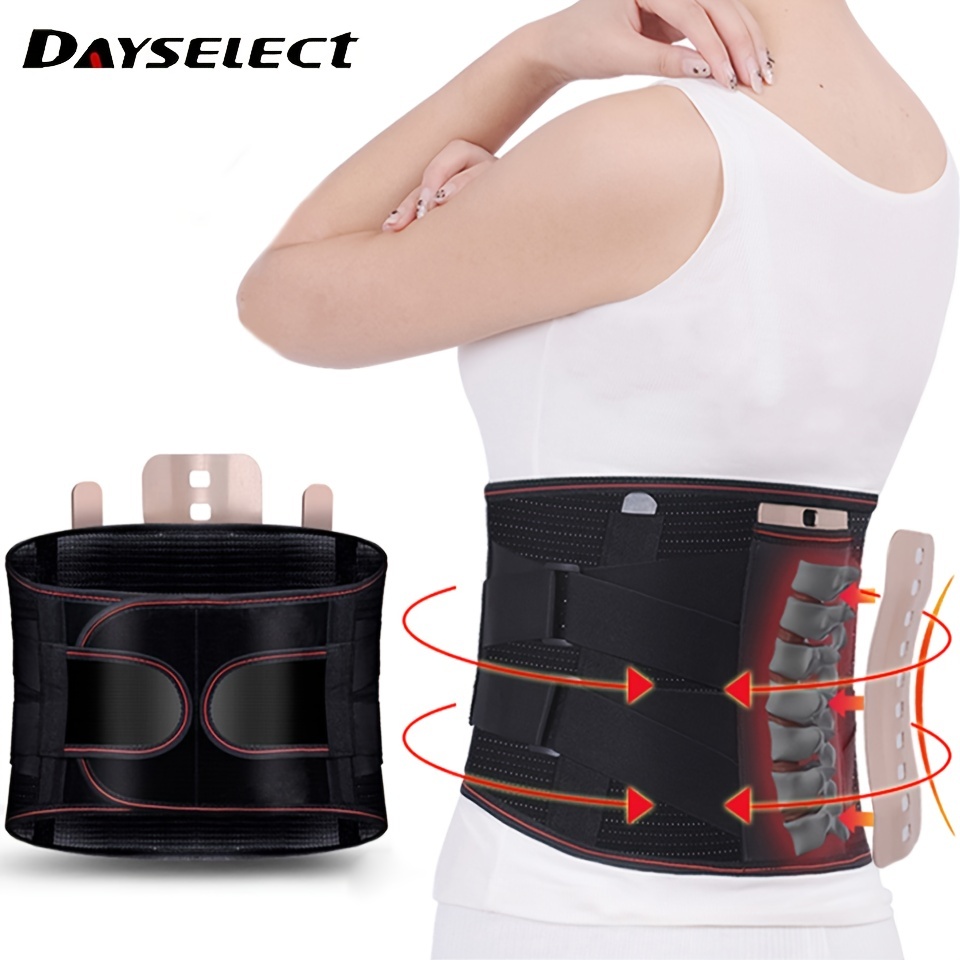 Cinturón de soporte lumbar transpirable y ajustable con placa de acero,  para un soporte de espalda cómodo, aparatos ortopédicos, férulas y  cabestrillo