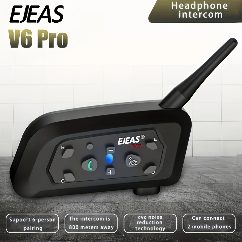 EJEAS V6 PRO Bluetooth Intercomunicador De Motocicleta Auriculares