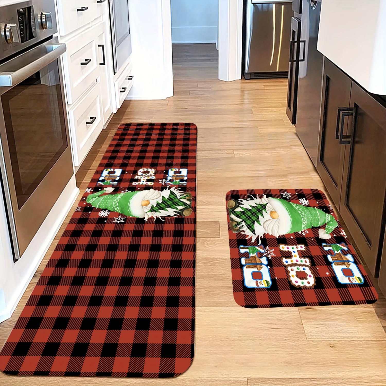 Plaid Christmas Gnome Pattern Floor Mat, Soft Anti-fouling Anti-slip Waterproof  Mat, Suitable For Living Room Kitchen Bedroom Laundry Room, Machine  Washable, Room Decor, Home Decor - Temu