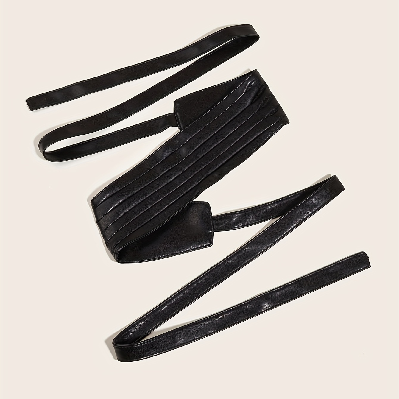 PU Bowknot Sash Belt Vintage Black Wide Waistband Women Trend