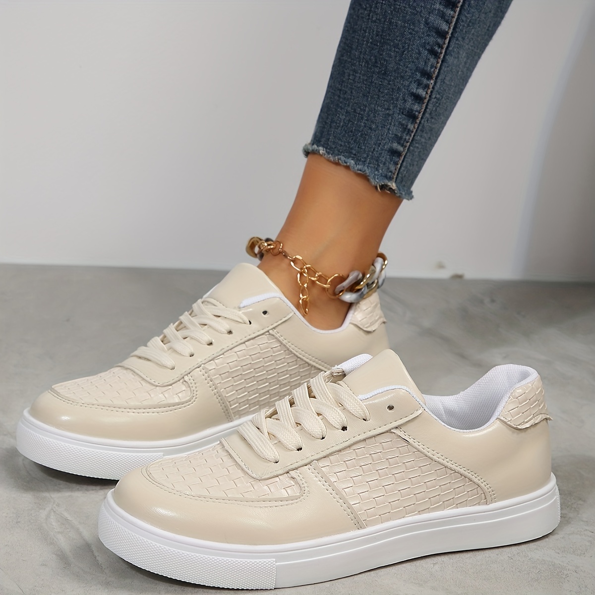 Match Up leather low trainers