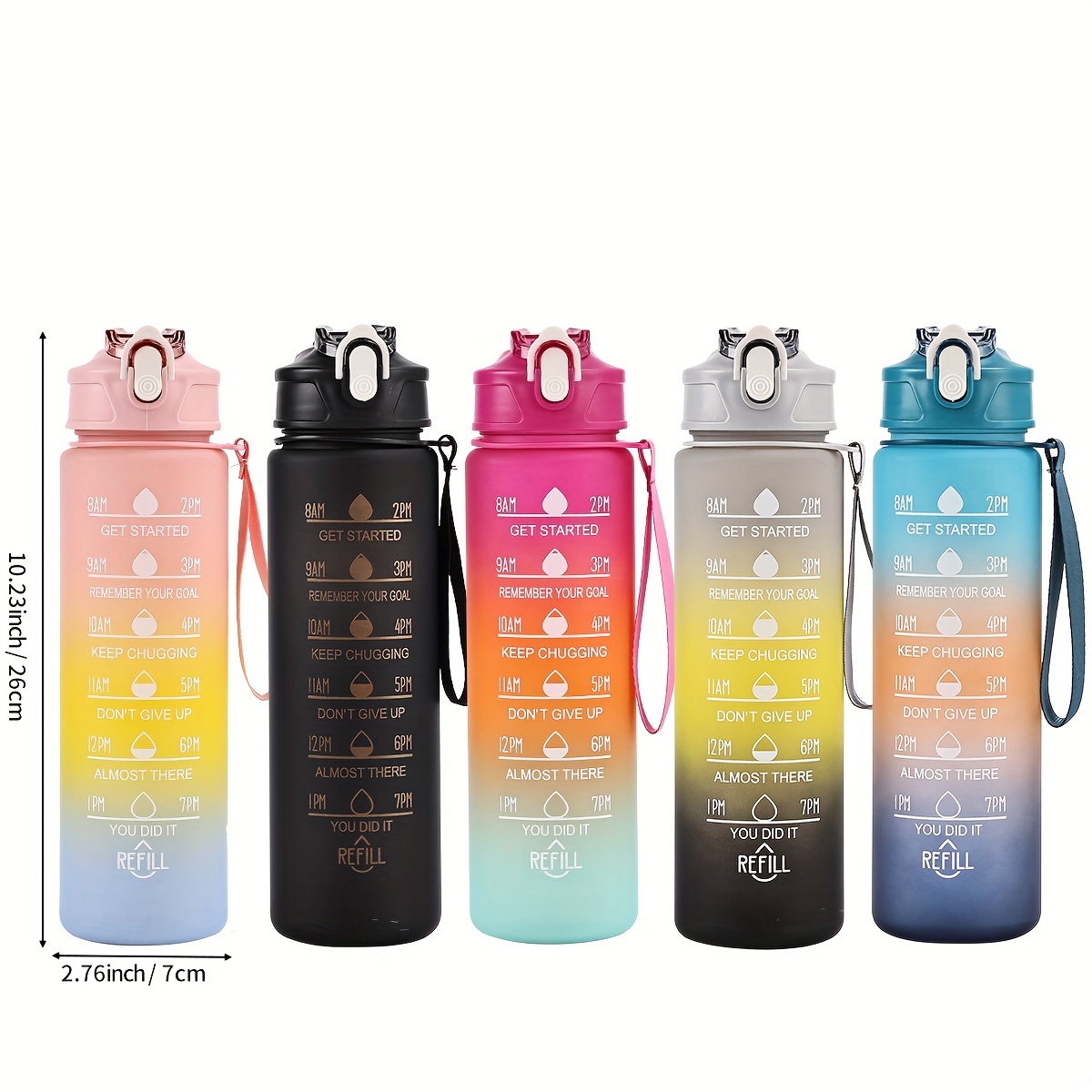 Gradient Color Spray Water Bottle, Portable Leakproof Water Cup With Straw,  Suitable For Outdoor Sports, Travel, Fitness - Temu United Arab Emirates