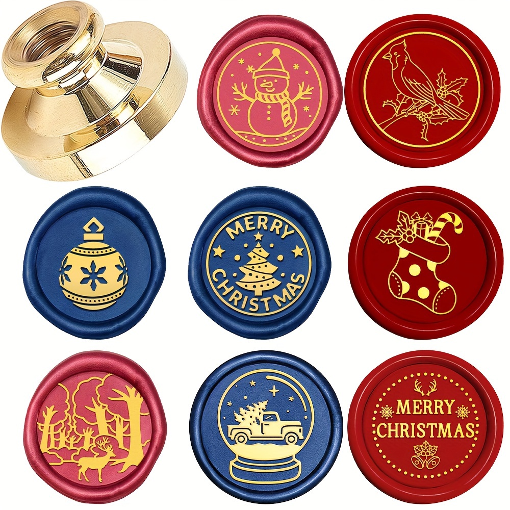 1pc Christmas Wax Seal Stamp, 1.18inch Retro Style Lacquer Seal