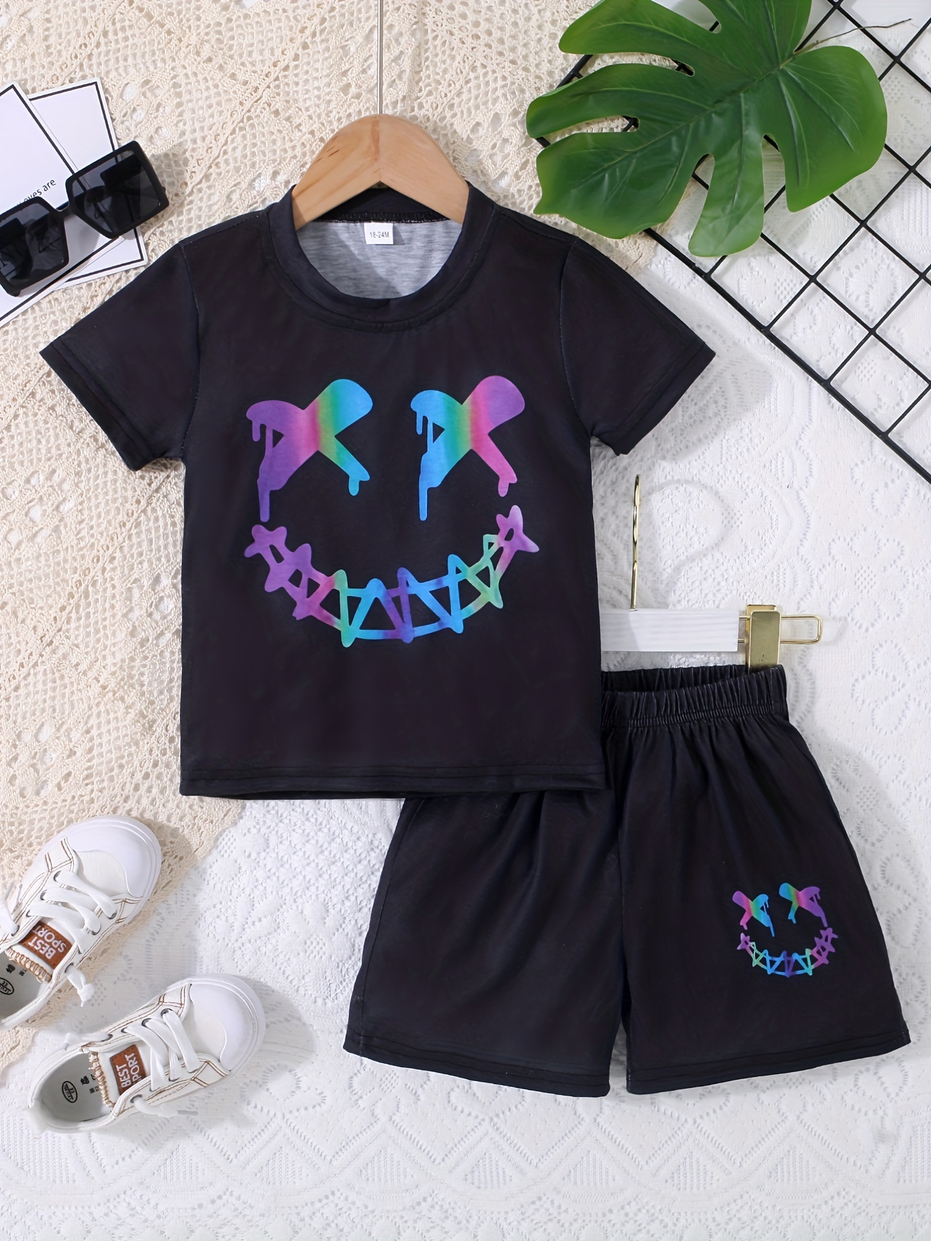 Conjunto 2 Piezas Bebés Conjunto Camiseta Pantalones Cortos - Temu